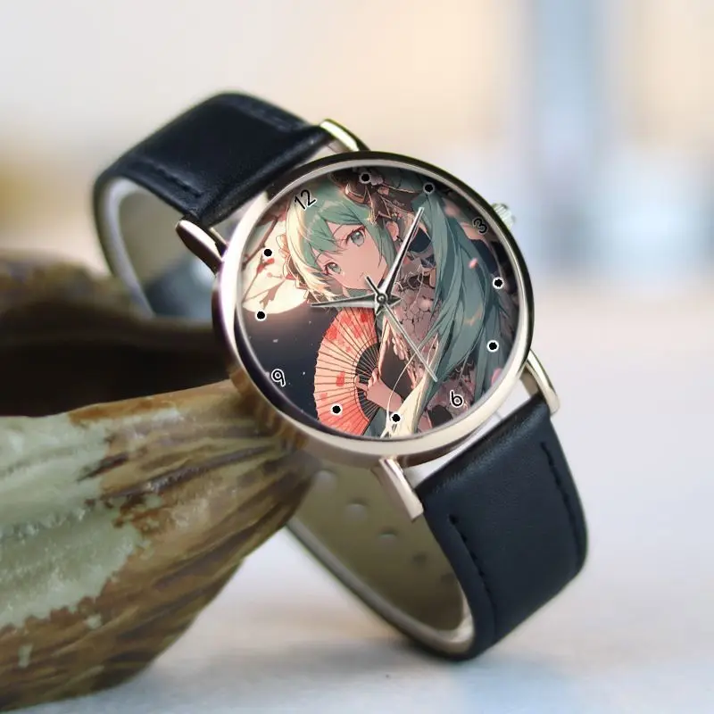 Hatsune Miku watch peripheral animation creative cute cartoon two-dimensional miku student LED electronic watch Christmas gift