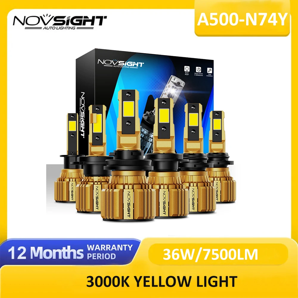 

NOVSIGHT H11 LED Headlights For Car LED H7 H1 9005 HB3 9006 HB4 With Fan 12V LED Auto Headlamp Light Bulbs 3000K 36W 7500LM