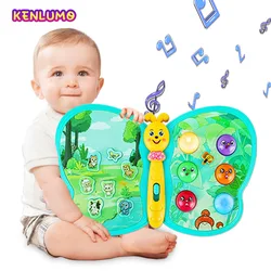 KENLUMO Juguete de Mariposa Musical Interactivo para Niños Pequeños, Sonidos de Animales, Juego, Luz de Flash, Educación Temprana, Niño de 1 Año y Niña 12+M