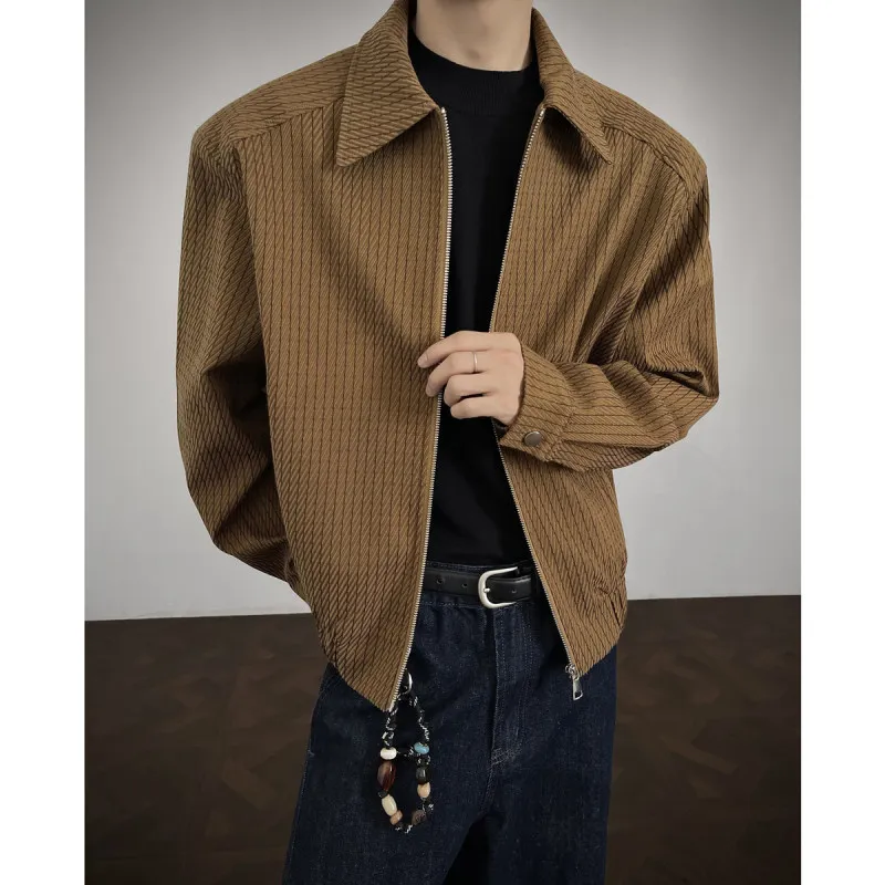 

Осень-зима, мужская кофейно-коричневая рекламная куртка, винтажная одежда в консервативном стиле, высококачественная верхняя одежда, длинная одежда-стойка...