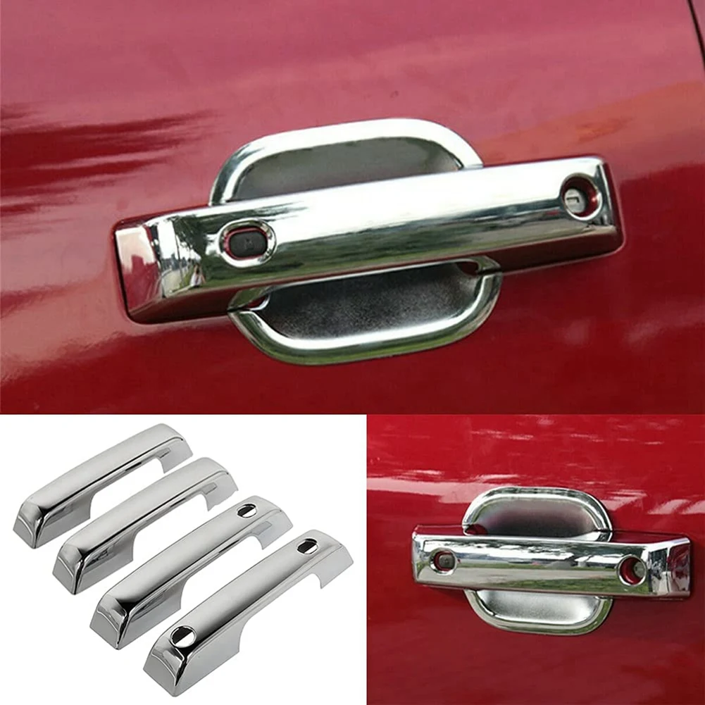 For 2021 2022 Chrome Side Rearview Mirror Rain Eyebrow Cover & Door Handle Cover Trim Decal Accessories