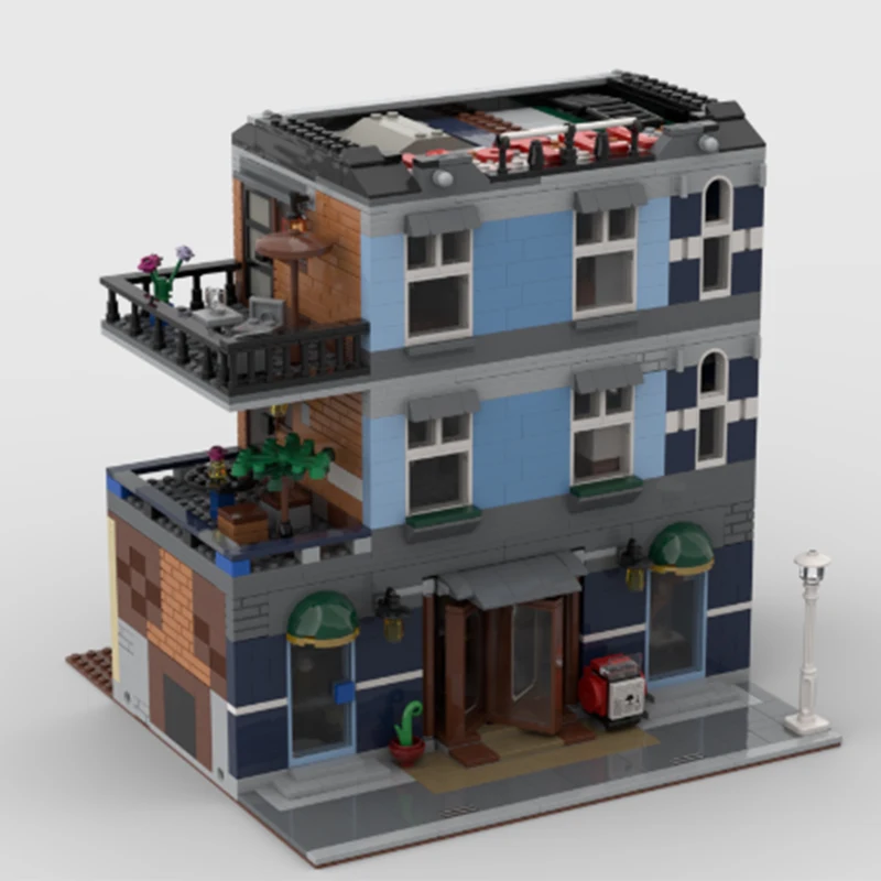 

2049 шт. MOC старый город отели ретро стиль DIY модель строительные блоки игрушки на день рождения подарок