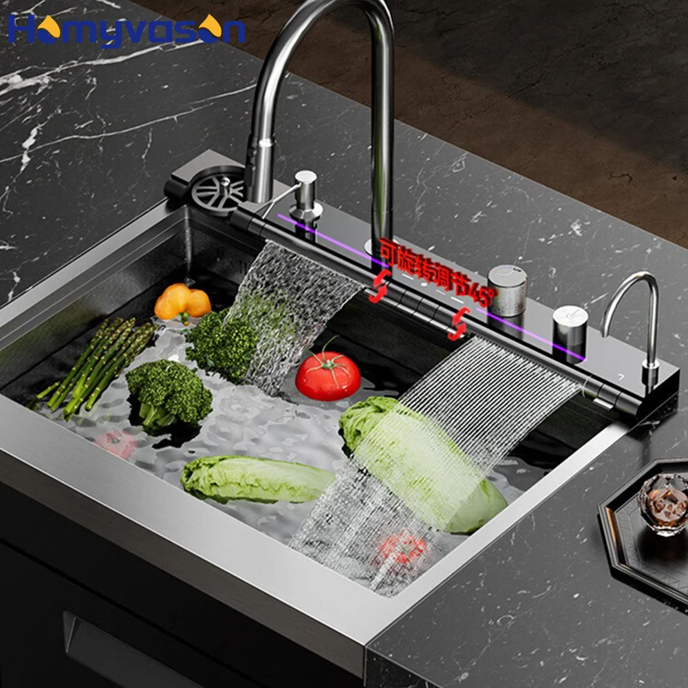 75cm Commercial Automatic Stainless Steel Countertop Semi Integrated Kitchen Sink Dishwasher Cleaner Washer Machine for Home