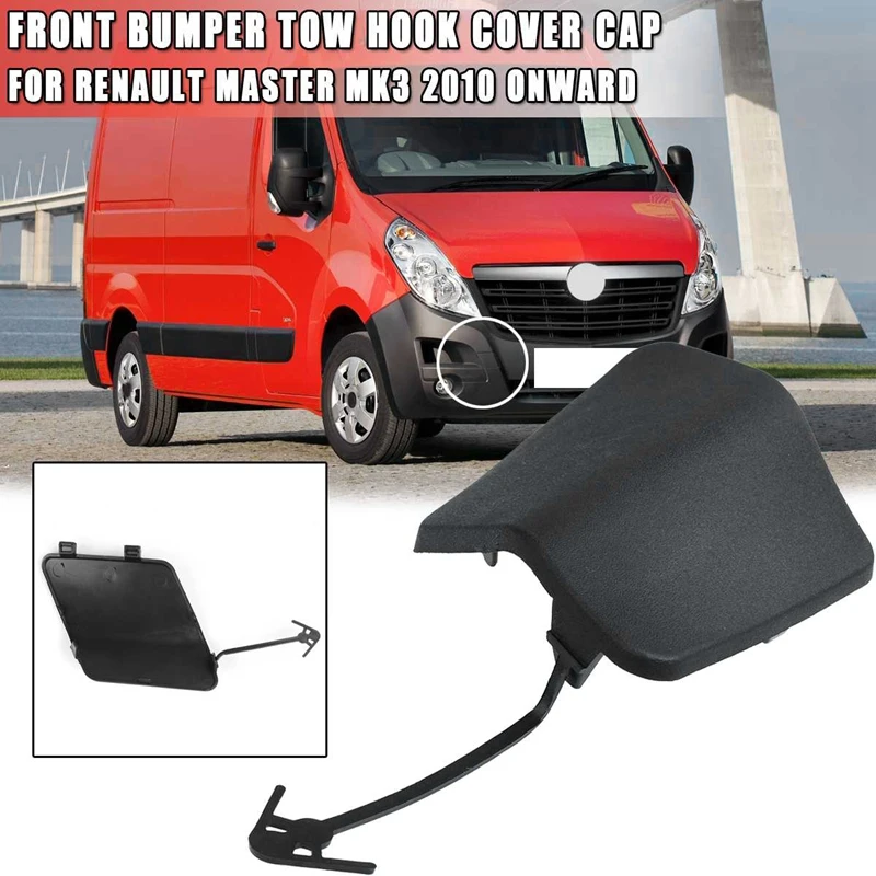 Black Front Bumper Tow Hook Cover Cap For Renault Master Mk3 2010-Onwards For Nissan Nv400 2010 Onwards 511800537R