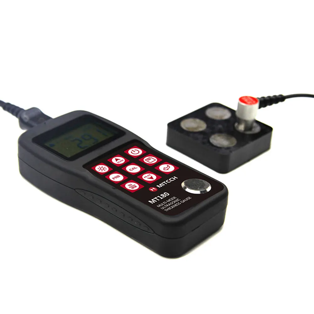 Digital MT180 Multi-Mode Penetrable Coating Ultrasonic Thickness Gauge of Metals, Plastic Glass Thickness Meter 0.65-600mm(P-E)