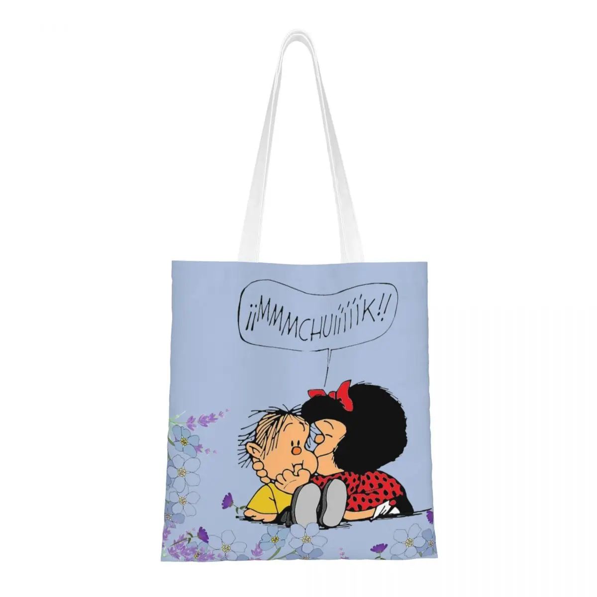 Unisex Mafalda And Baby Tote Bags Large Capacity Grocery Bag for Girl Handbags