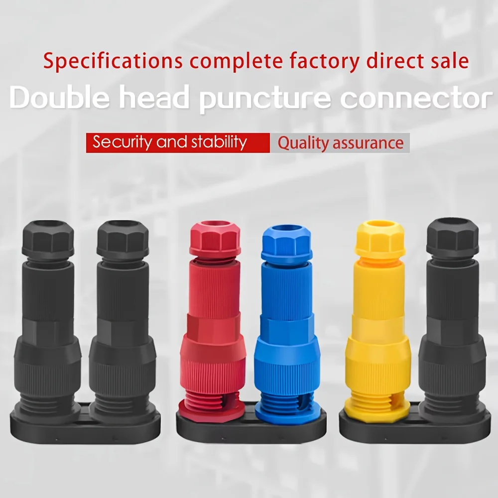 5/10Pcs Low Voltage Quick Lock Piercing T-Tap Terminal Block Kit, Self Stripping Nylon Insulated Male Wire Splicing Connector