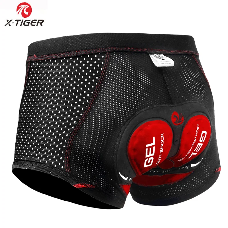 X-TIGER Heren Fietsondergoed met 5D Gel Gedempte MTB Boxer Fietsbroek Wegwielrennen Ondergoed Fietsuitrusting