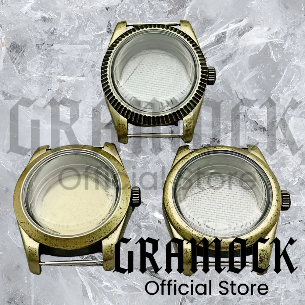 

Gramock New 39mm Stainless Steel Bronze Watch Case With Sapphire Dome Glass Suitable For NH PT ETA Miyota Series Movement