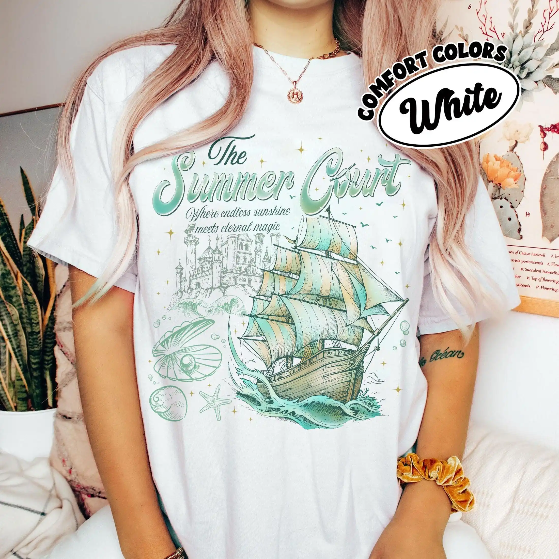 The Summer Court Shirt, ACOTAR Inspired Whimsical Tshirt, Fantasy Book Lover Gift, SJM Bookish Merch, Summer Reading