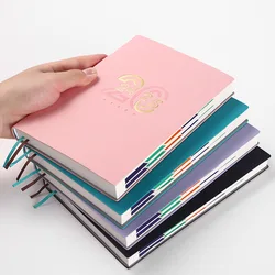 2024-2025 Planner Notebook Monthly Calendar Diary Schedule Soft Leather Paper for Office School Stationery Supplies