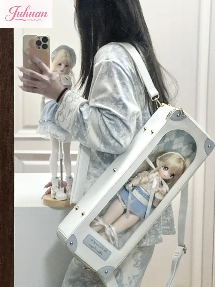 2025 New Original Lolita Japanese Small Sugar Cube Transparent Pain Bag Jk Comic Show Out Baby Bag Crossbody Shoulder Handbag