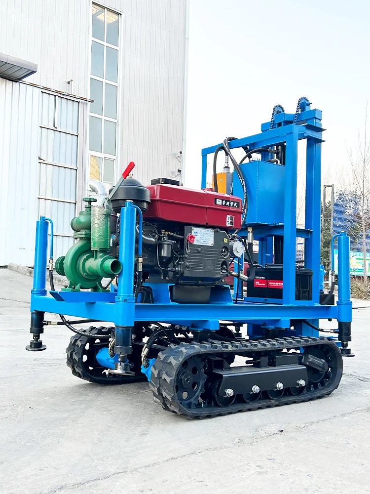 تخصيص 200 متر عمق الدقة جهاز حفر آبار المياه 22hp الهيدروليكية الزاحف آلة حفر آبار المياه بالديزل