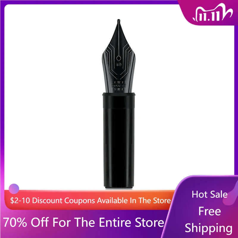 

BANJU Fountain Pen Black Plated Nib EF F M Black 0.38MM 0.5MM 0.7MM Limited Edition Student Universal 26 Writing Accessories