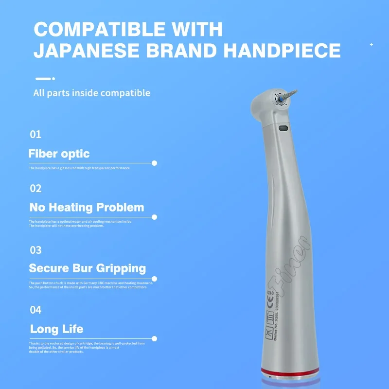 Dental Speed Increasing Handpiece Contra Angle 1:4.2 1:5 Red Ring Contra Angulo 1:2 Increasing Air Motor 1:2 Osteotomy Handpiece