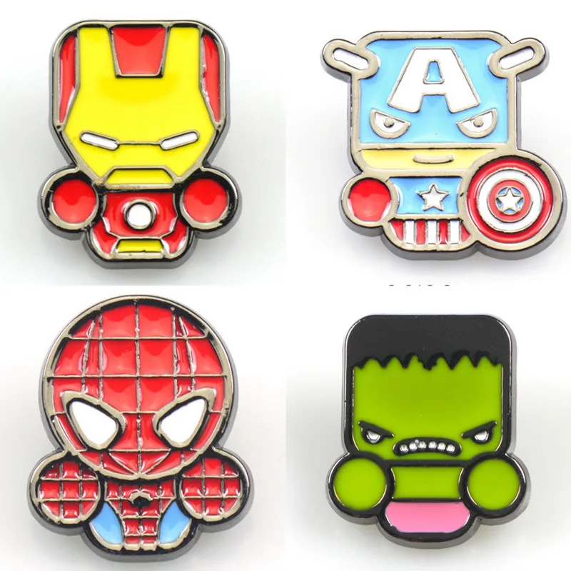 Marvel Captain America iron Man Enamel Brooch Pin Metal Badge Backpack Clothes Lapel Funny Jewelry Gift for Friends Children