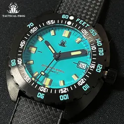 Tactical Frog Top Brand Diver Watch Men SUB300T NH35 Automatic Mechanical Black PVD Sapphire Glass Date Wristwatch Retro Luxury