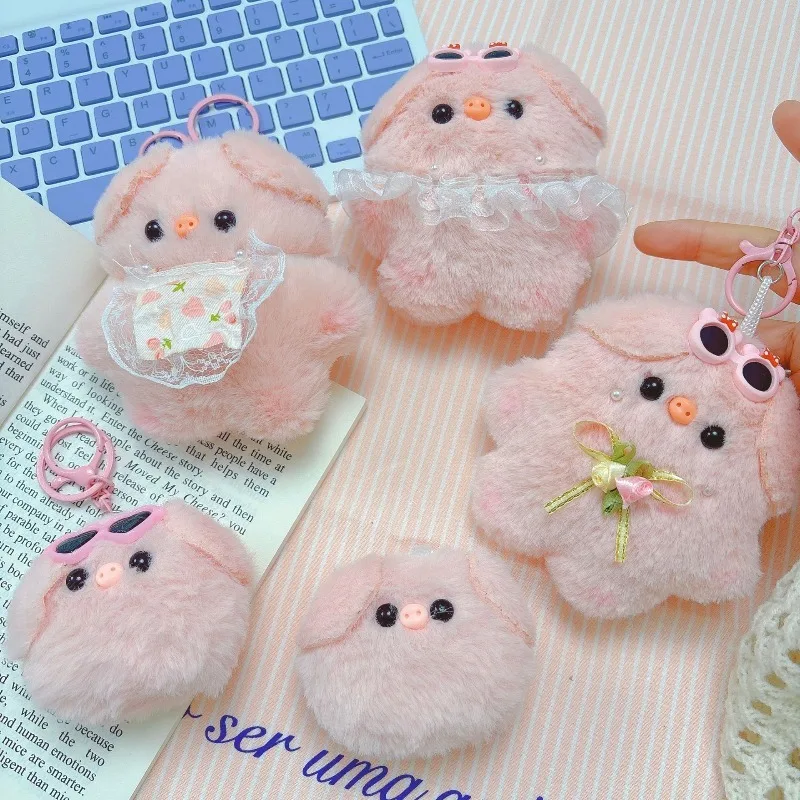 

Писклявая милая свинья брелок плюшевая игрушка мягкая розовая поросенок чучело 10,5x10,5 см ПП хлопок