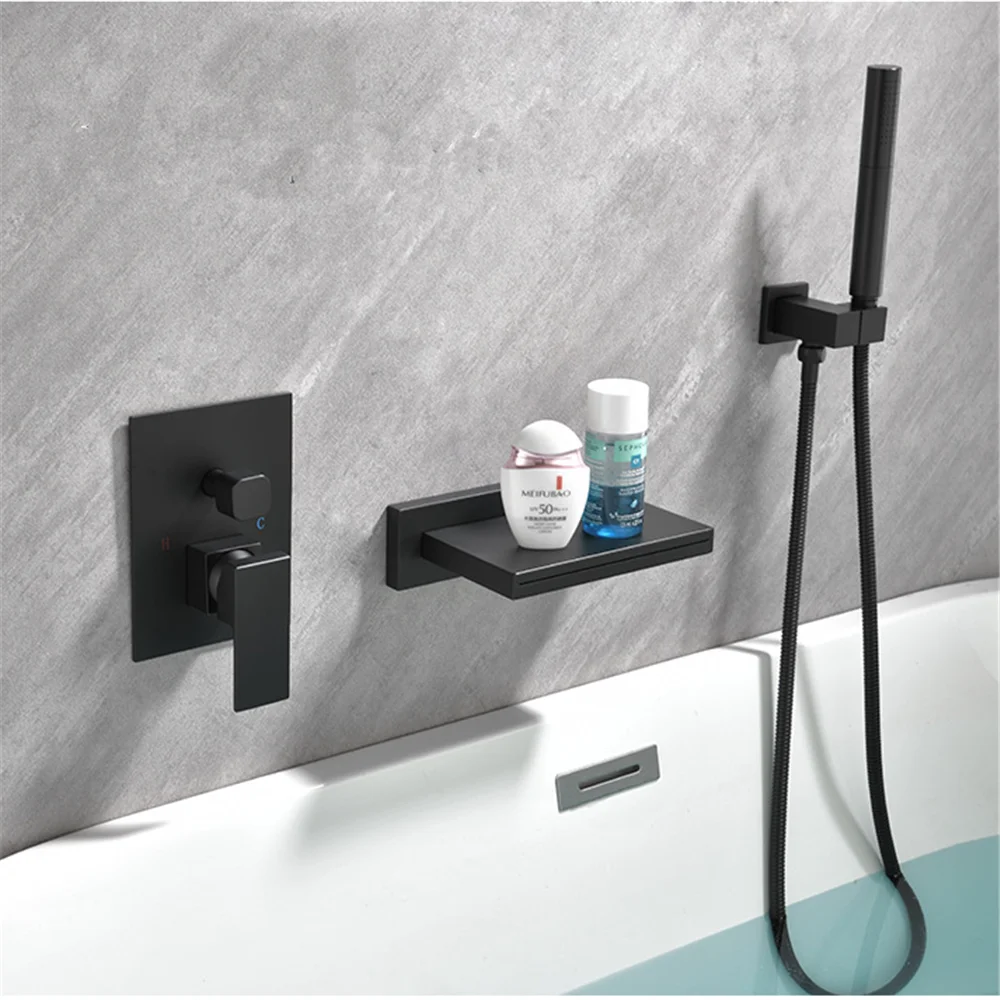 

Матовый золотой смеситель для ванны в ванной комнате, смеситель для горячей и холодной воды, матовый золотой смеситель для душа, настенный смеситель для душа для ванны