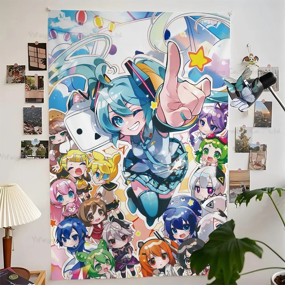 

H-Hatsune Anime Miku Printed Large Wall Tapestry Cheap Hippie Wall Hanging Bohemian Wall Tapestries Mandala Home Decor