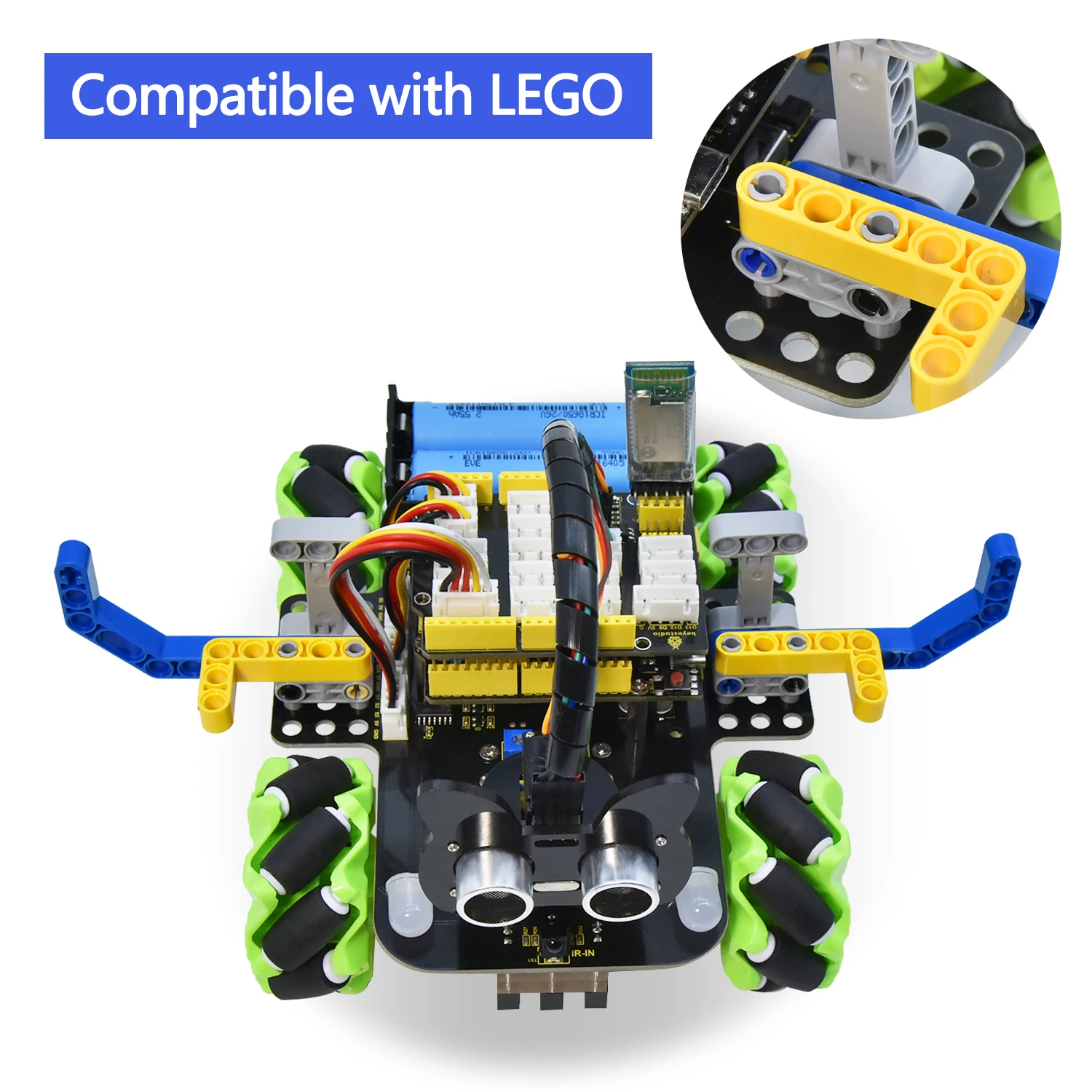 KEYESTUDIO STEM Programmable 4WD Mecanum Smart Robot Car For Arduino Robot&Microbit Robot&Raspberry Pi PICO Robot Educational