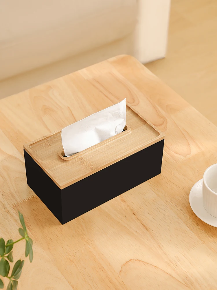 

Creative Bamboo Napkin Storage Box Home Desktop Tissue Box Living Room Coffee Table Home Paper Box