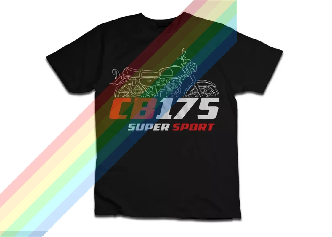 

2024 Men T Shirt Casual T-shirt Hondas CB175 Super Sport 1969-1973 Motorcycle T shirt Graphic Summer Short Sleeves 100% Cotton