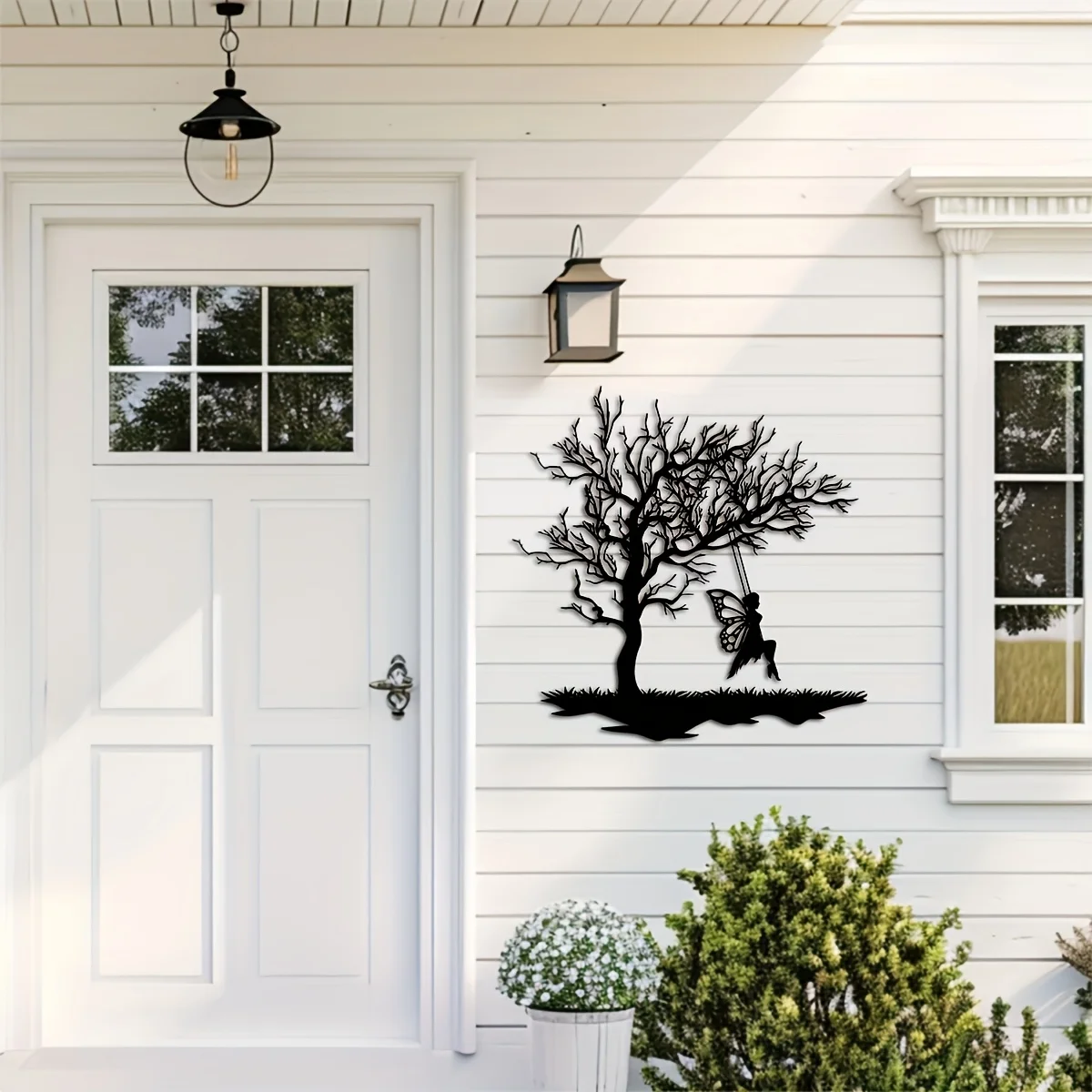 Art Revival Fairy Iron Wall Art 15.75 Inch Tree Mural Metal Hanging Decor Rustproof Indoor Outdoor Home Courtyard Balcony Gift