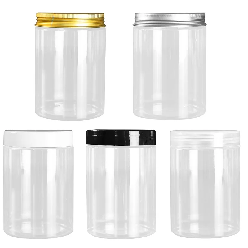 300ML Dia.68 Cream Container Refillable Bottle Empty Plastic Cosmetic Pots Silver Clear White Black Gold Screw Lid Plastic Jars