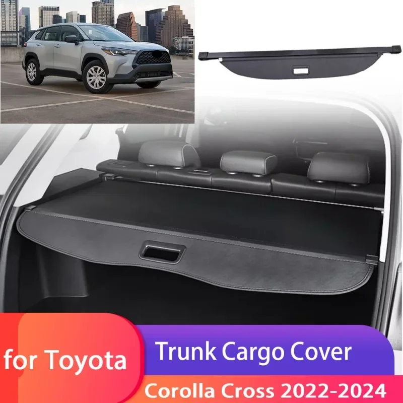 Car Trunk Cargo Cover For Toyota Corolla Cross 2022 2023 2024 Luggage Storage Security Shield Curtain Partition Mat Accessorie