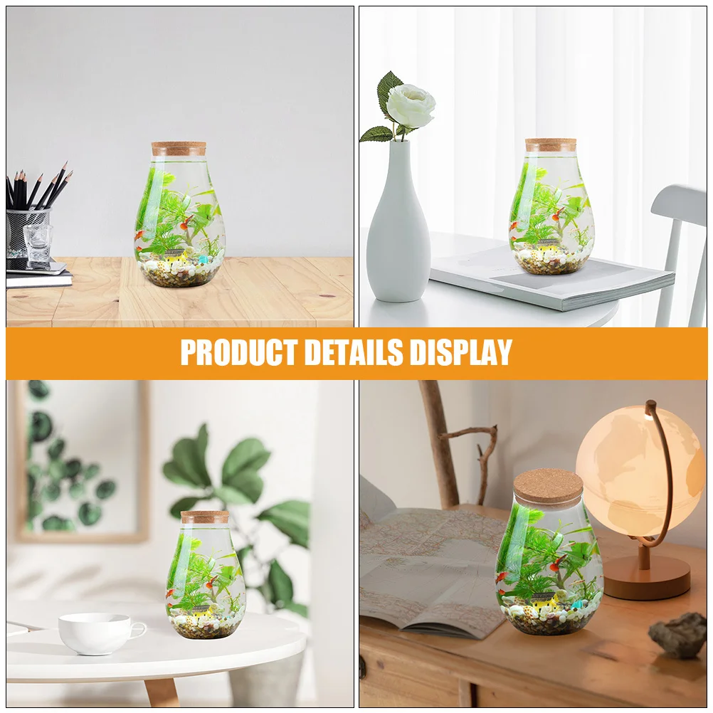 

2Pcs Micro Landscape Bottle Transparent Glass Ecological Container DIY Plants Decor Living Room Balcony Garden Office