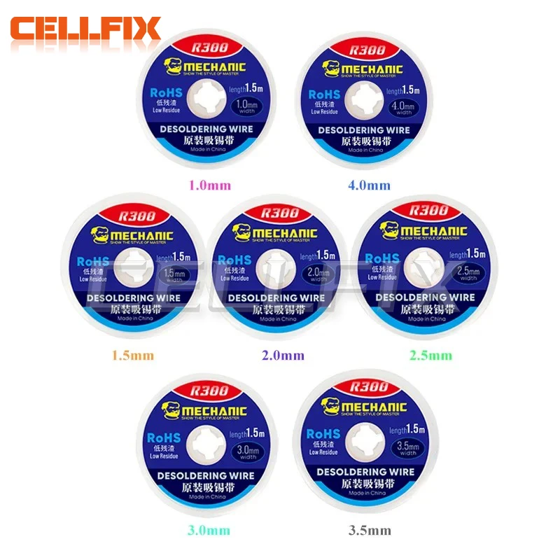 

MECHANIC R300 1.0 1.5 2.0 2.5 3.0 3.5 4.0mm 1pcs-5pcs Powerful Solder Wick Low Residue Desoldering Wire Tin Absorption Tape