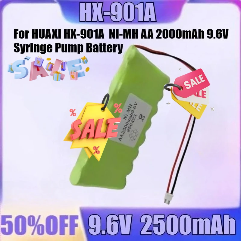 9,6 В 2500 мАч для HUAXI HX-901A NI-MH AA 2000 мАч 9,6 В аккумулятор для шприцевого насоса 2500 мАч новый HX-901A 9,6 В аккумулятор высокого качества