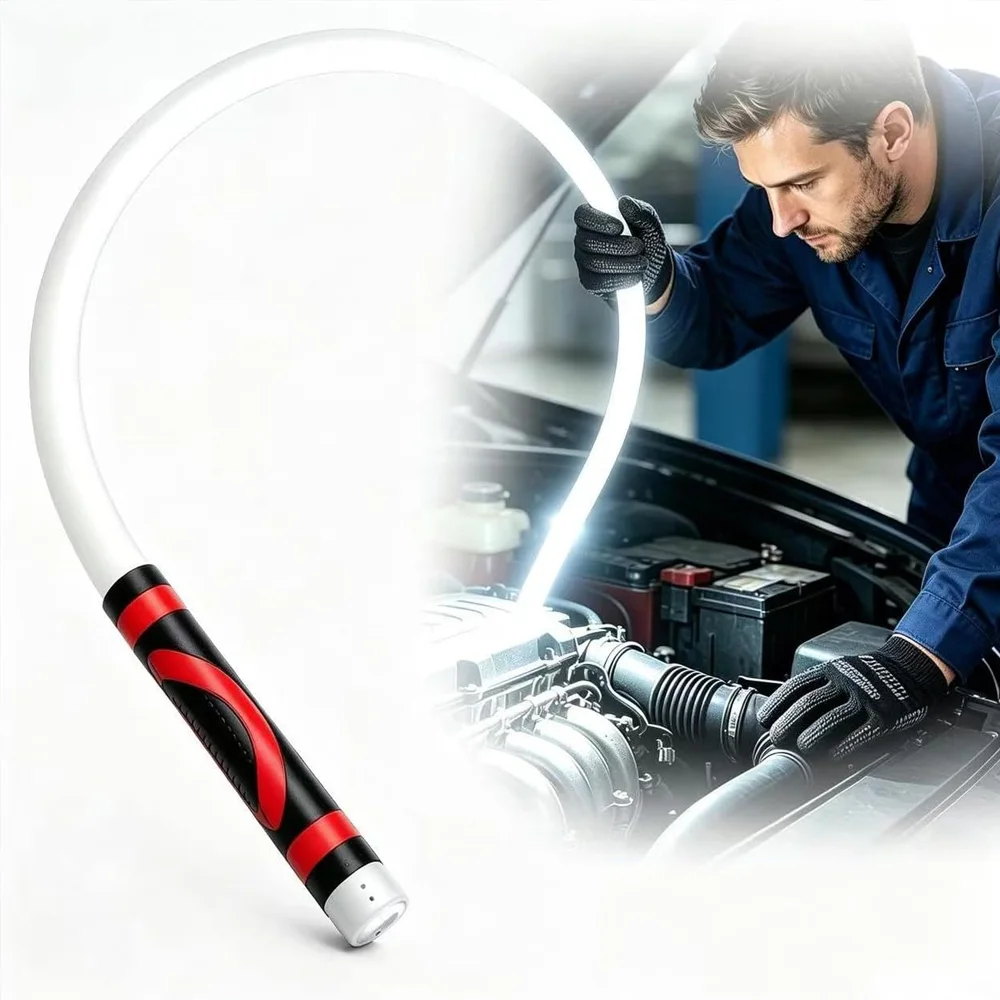 Flexible LED Flashlight Stick, Bendable Mechanic Work Light | Rechargeable Inspection Light with 3 Modes, USB-C Charging