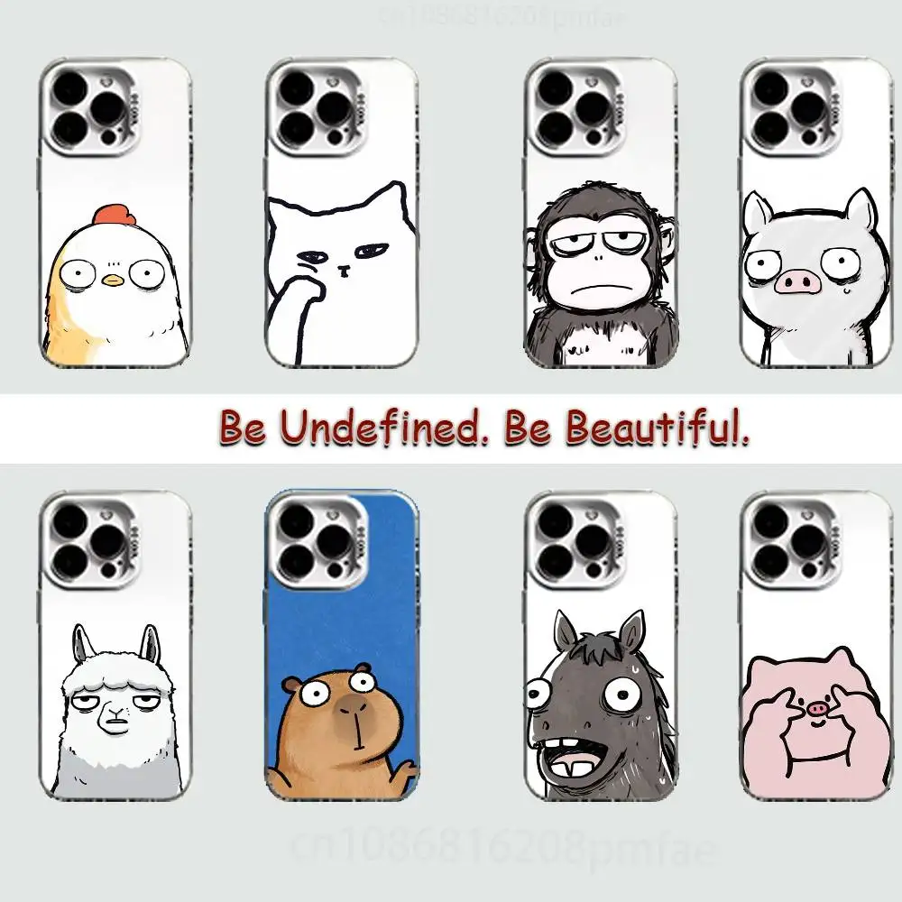 

Ugly Cute Animal Series White Shockproof Phone Case For iPhone 17,16,15,14,13,12,11,Pro,XS,Max,Plus,Mini,SE