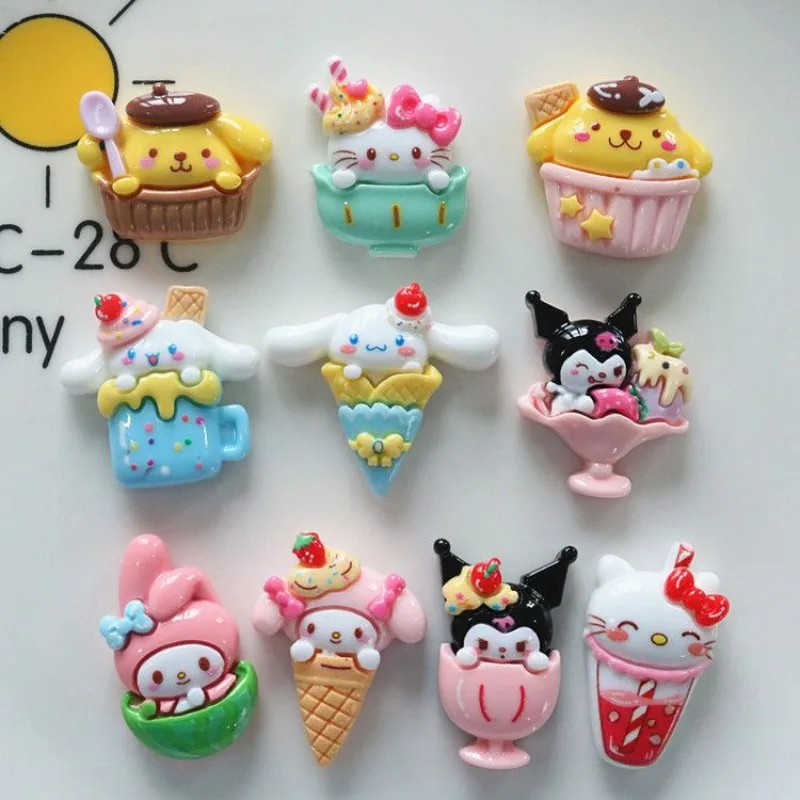 Sanrio Anime 3D Sticker Handmade DIY water cup Hair clip phone case Resin material package Accessories Cartoon Kuromi HelloKitty