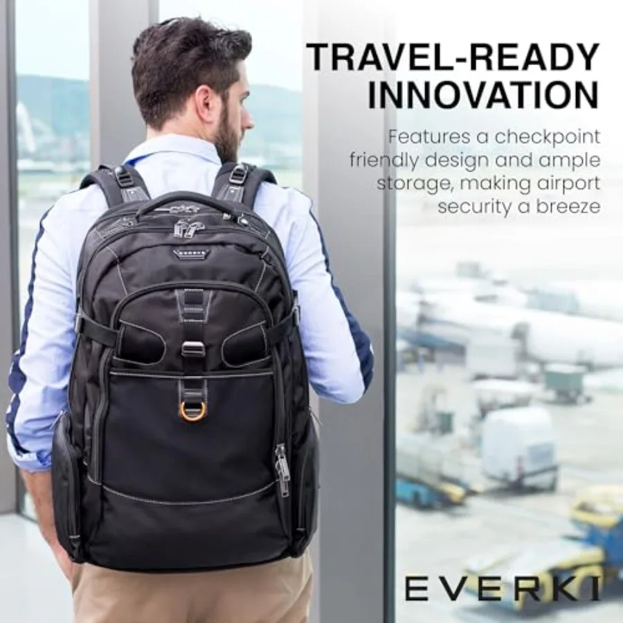 حقيبة ظهر للكمبيوتر المحمول Business 120 مع غطاء للمطر بسعة 40 لتر، حجرة كبيرة لأجهزة الكمبيوتر المحمولة حتى 18.4 بوصة 180 ° تصميم مبطن قابل للطي #3