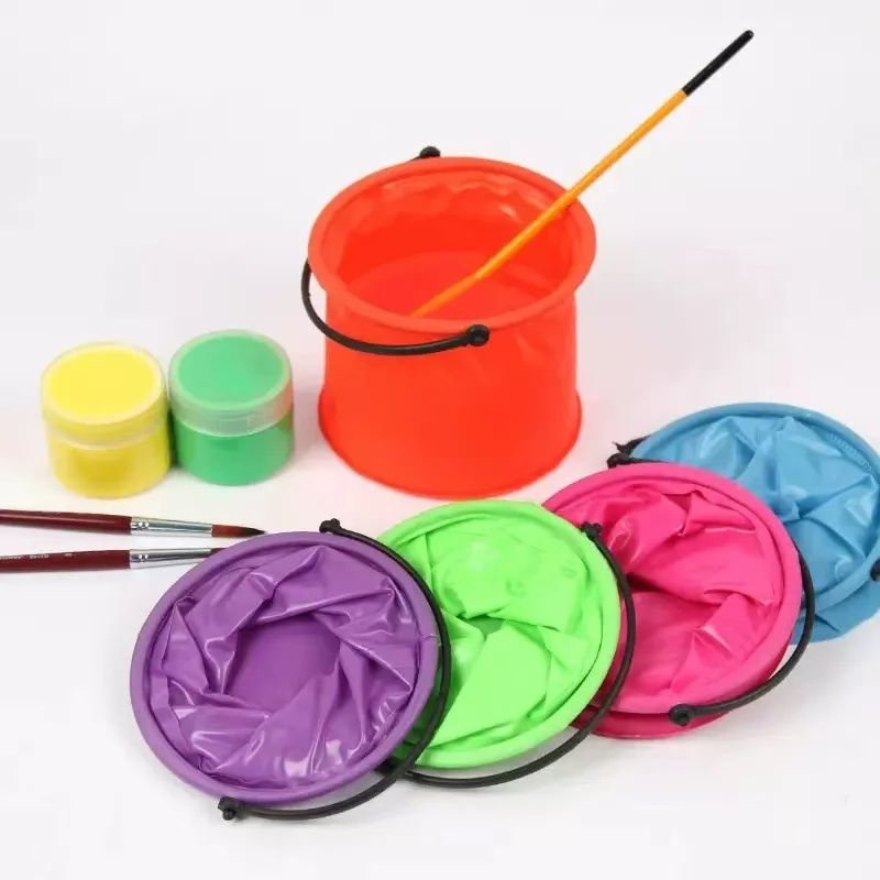 Collapsible Water Bucket, Portable Foldable Pail with Handle, Waterproof Container for Painting and Beach Use