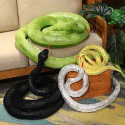 New 1pc Simulation Snakes Plush Toy Giant Long Snake Stuffed Animal Plushie Funny Tricky Friends Halloween Gift