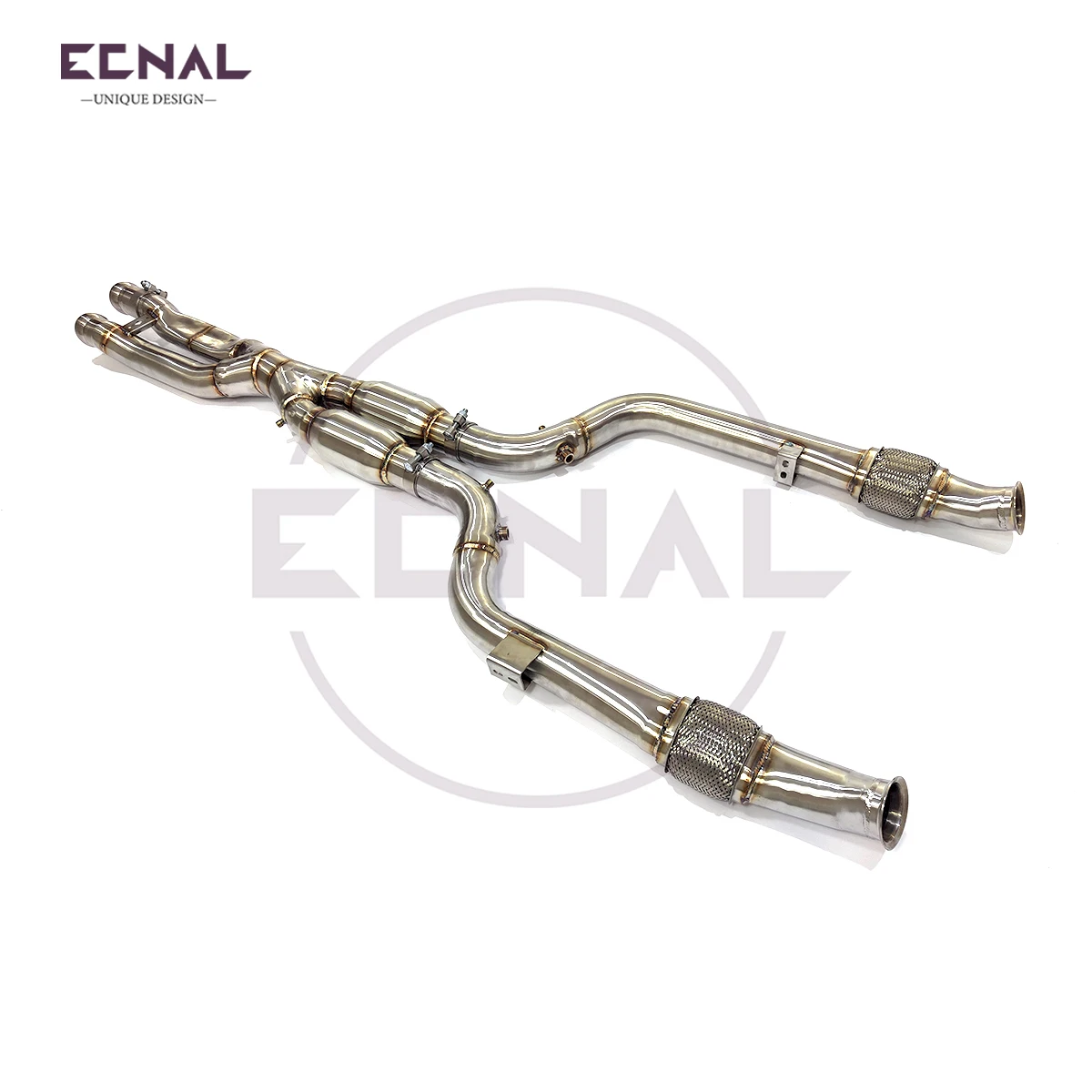

Ecnal Exhaust Mid Pipe with OPF for Mercedes Benz amg GLC43 3.0T 2017+ SS304 Car Sport Exhaust System with Resonators