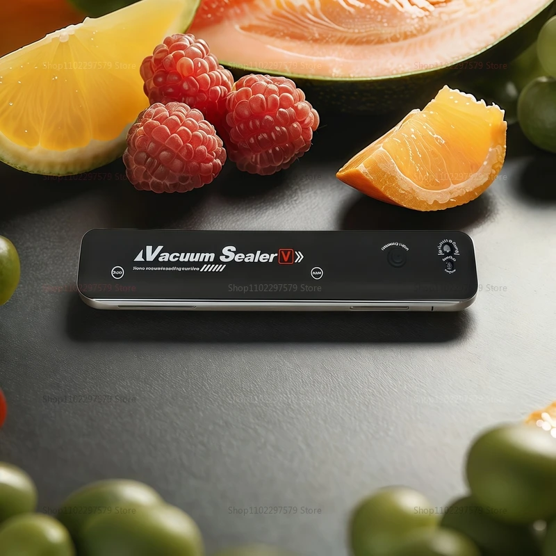 220V 110V Electric Vacuum Sealer Machine Food Saver for Home Kitchen with Vacuum Bags Black Compact Fresh Seal Food Preservation