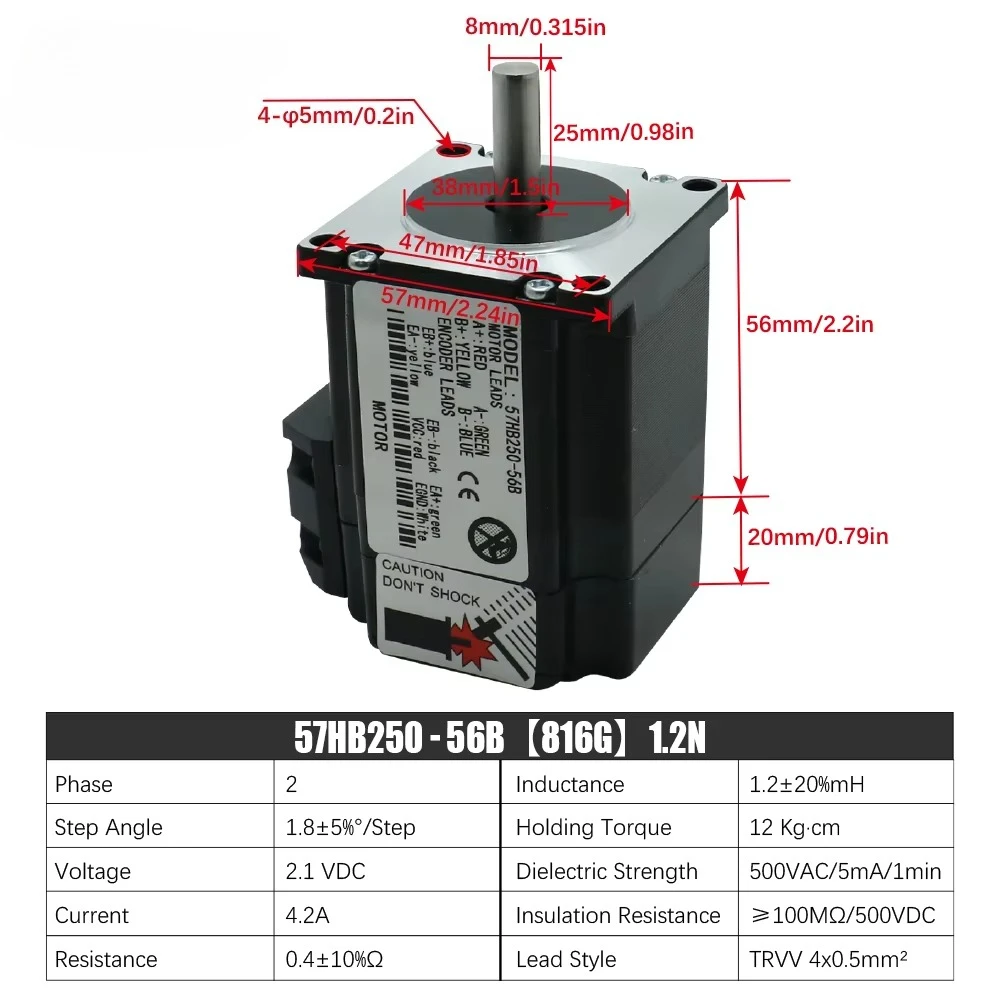 

Encoder Nema23 Closed Loop Stepper Motor，3M encoder cable