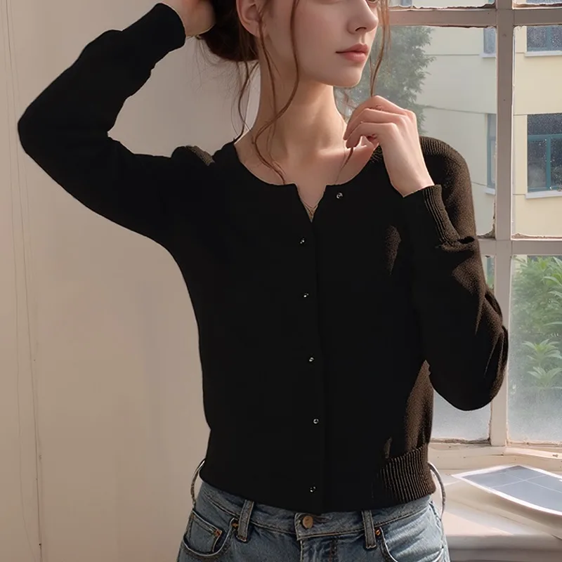 Vesten Voor Vrouwen Trui Bruin Elegante Outerwears Gebreid Vest Gezellige Truien Vrouw Vest Truien Femmes Y2K Top Crop