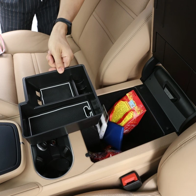 

For Porsche Cayenne 2018-2023 ABS Car Center Console Armrest Storage Box Organizer Tray Dash Tray Interior Car Accessories