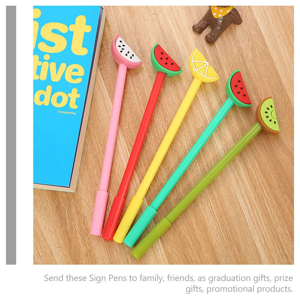 20Pcs Fruit Shaped Gel Pens Ergonomic Sign Pens for Students Smooth Writing Prize Gifts Versatile School Supplies