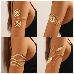 1PC Women's European and American Fashion Gold Geometric Arm Chain Bracelet, Date Travel Banquet Party Festival Dress up Gift