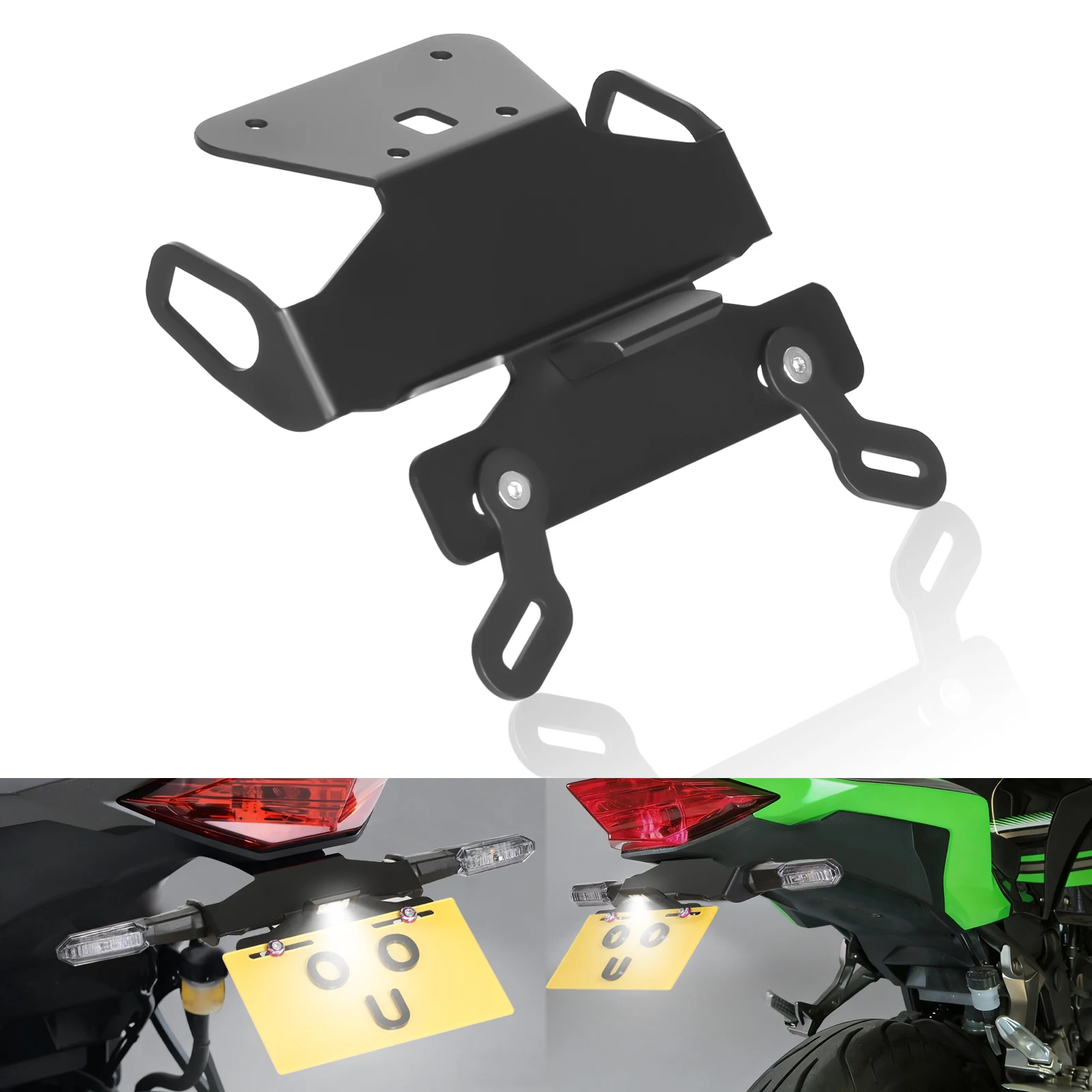 

Aluminum Rear Fender Eliminator tail tid with LED Light Kit license plate holder For Kawasaki Ninja/Z Series 2013-2018