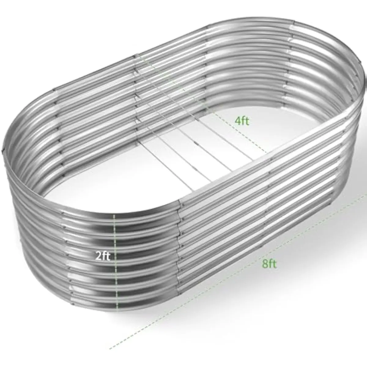 Galvanized Metal Raised Garden Bed 96 x 48 x 24 Inches Outdoor Planter with Reinforced Frame Breathable Rustproof Design Open Bo