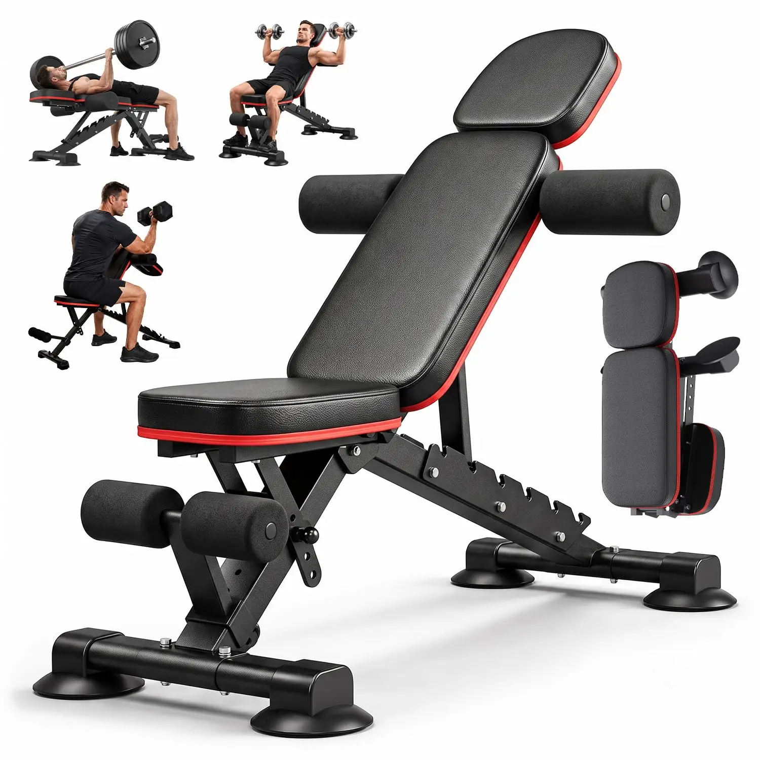 Adjustable Weight Bench with Elbow and Leg Support