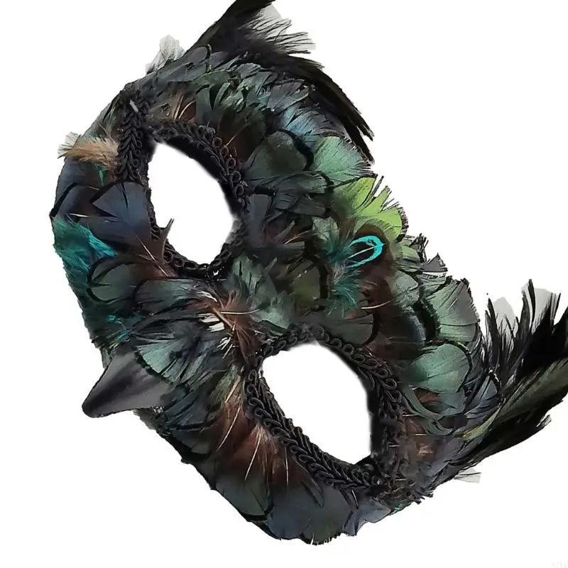 

N7YF Half Face Mask Venetians Mask Peacocks Halloween Masquerades Mask Beak Mask